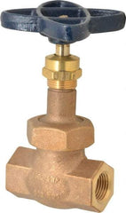 NIBCO - 1/2" Pipe, Threaded Ends, Bronze Renewable Full Plug Disc Globe Valve - Alloy Threads Disc, Union Bonnet, 600 psi WOG, 300 psi WSP, Class 300 - All Tool & Supply