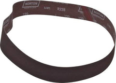 Norton - 2" Wide x 42" OAL, 120 Grit, Aluminum Oxide Abrasive Belt - Aluminum Oxide, Fine, Coated, Series R228 - All Tool & Supply