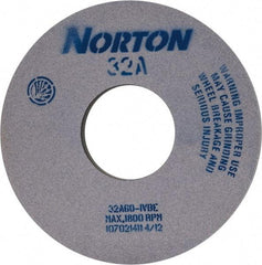 Norton - 14" Diam x 5" Hole x 1" Thick, I Hardness, 60 Grit Surface Grinding Wheel - Aluminum Oxide, Type 1, Medium Grade, 1,800 Max RPM, Vitrified Bond - All Tool & Supply