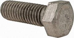 Made in USA - 1/2-13 UNC, 1-1/2" Length Under Head Hex Head Cap Screw - Grade 18-8 Stainless Steel, Uncoated, 3/4" Hex - All Tool & Supply