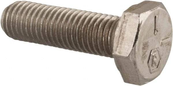 Made in USA - 1/4-28 UNF, 7/8" Length Under Head Hex Head Cap Screw - Grade 18-8 Stainless Steel, Uncoated, 7/16" Hex - All Tool & Supply