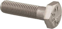 Made in USA - 1/4-28 UNF, 1" Length Under Head Hex Head Cap Screw - Grade 18-8 Stainless Steel, Uncoated, 7/16" Hex - All Tool & Supply