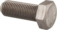 Made in USA - 3/8-24 UNF, 1" Length Under Head Hex Head Cap Screw - Grade 18-8 Stainless Steel, Uncoated, 9/16" Hex - All Tool & Supply