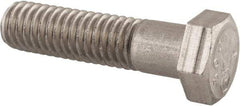 Made in USA - 3/8-24 UNF, 1-1/2" Length Under Head Hex Head Cap Screw - Grade 18-8 Stainless Steel, Uncoated, 9/16" Hex - All Tool & Supply