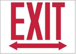 NMC - Exit, Pressure Sensitive Vinyl Exit Sign - 14" Wide x 10" High - All Tool & Supply