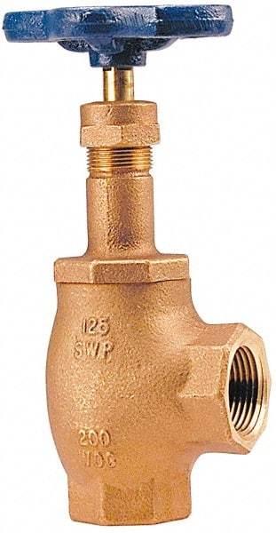 NIBCO - 2-1/2" Pipe, Class 125, Threaded Bronze Renewable Angle Gate Valve - 200 WOG, 125 WSP, Screw-In Bonnet - All Tool & Supply