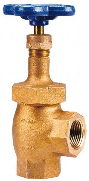 NIBCO - 3/4" Pipe, Class 150, Threaded Bronze Renewable Angle Gate Valve - 300 WOG, 150 WSP, Union Bonnet - All Tool & Supply