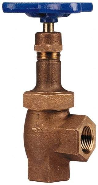 NIBCO - 1-1/2" Pipe, Class 300, Threaded Bronze Renewable Angle Gate Valve - 600 WOG, 300 WSP, Union Bonnet - All Tool & Supply