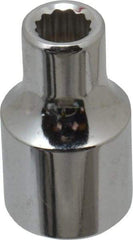 Proto - 1/2" Drive, Standard Hand Socket - 12 Points, 1-1/2" OAL, Alloy Steel, Chrome Finish - All Tool & Supply