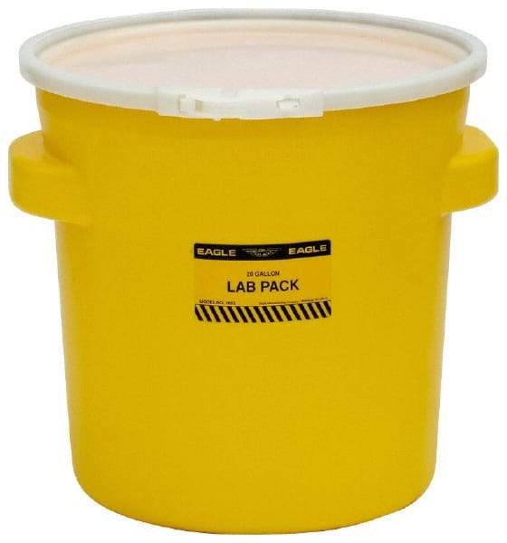 Eagle - 20 Gallon Capacity, Plastic Lever Lock, Yellow Lab Pack - 5 Gallon Container, Polyethylene, 88 Lb. Capacity, UN 1H2/X40/S Listing - All Tool & Supply