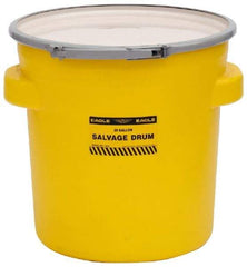 Eagle - 20 Gallon Capacity, Metal Lever Lock, Yellow Salvage Drum - 5 Gallon Container, 165 Lb. Capacity, Polyethylene, UN 1H2/X75/S Listing - All Tool & Supply