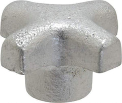 Jergens - 1-1/2" Head Diam, 4 Point Spoked Knob - 3/8-16 Hole, Cast Iron - All Tool & Supply