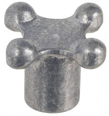 Jergens - 1-1/4" Head Diam, 4 Point Lobed Knob - 1/4-20 Hole, Aluminum - All Tool & Supply