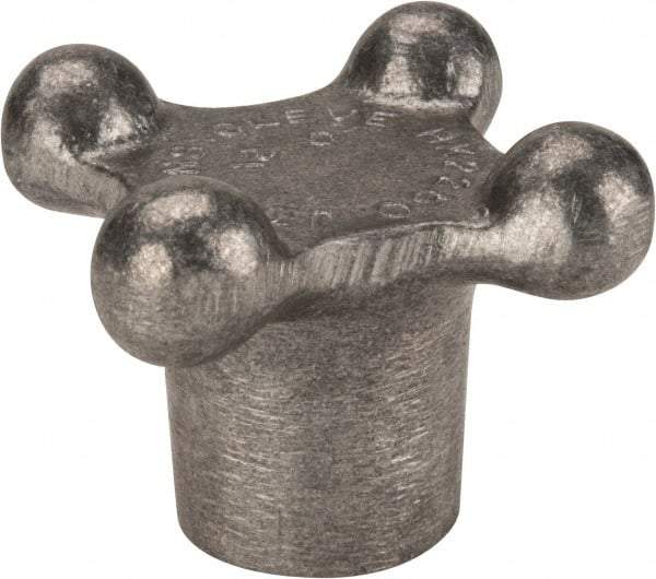 Jergens - 2-1/8" Head Diam, 4 Point Lobed Knob - 3/8-16 Hole, Aluminum - All Tool & Supply