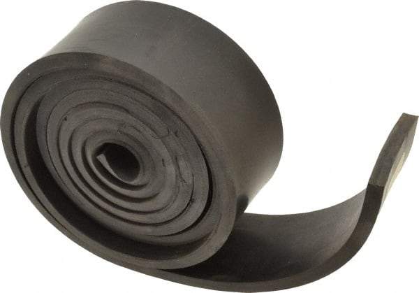 Made in USA - 1/4" Thick x 2" Wide x 60" Long, Buna-N Rubber Strip - Stock Length, 50 Shore A Durometer, 800 to 1,000 psi Tensile Strength, -20 to 170°F, Black - All Tool & Supply