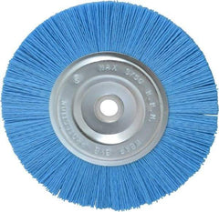 Value Collection - 6" OD, 5/8" Shank Diam, 5/8" Arbor Hole, Crimped Nylon Wheel Brush - 5/16" Face Width, 5/16" Trim Length, 3,750 RPM - All Tool & Supply