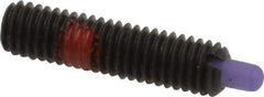 Jergens - 10-32, 3/4" Thread Length, 1/8" Plunger Projection, Steel Threaded Spring Plunger - 0.093" Max Plunger Diam, 3/4" Plunger Length, 2.9 Lb Init End Force, 11.1 Lb Final End Force, 3/32" Hex - All Tool & Supply