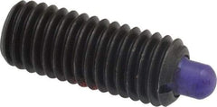 Jergens - 1/2-13, 1-1/4" Thread Length, 1/4" Plunger Projection, Steel Threaded Spring Plunger - 1/4" Max Plunger Diam, 1-1/4" Plunger Length, 6.6 Lb Init End Force, 17.4 Lb Final End Force, 1/4" Hex - All Tool & Supply