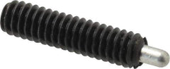 Jergens - 1/4-20, 1" Thread Length, 3/16" Plunger Projection, Steel Threaded Spring Plunger - 0.119" Max Plunger Diam, 1" Plunger Length, 1 Lb Init End Force, 4 Lb Final End Force, 1/8" Hex - All Tool & Supply