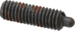 Jergens - 3/8-16, 1-1/8" Thread Length, 3/16" Plunger Projection, Steel Threaded Spring Plunger - 0.186" Max Plunger Diam, 1-1/8" Plunger Length, 5.5 Lb Init End Force, 14.5 Lb Final End Force, 3/16" Hex - All Tool & Supply