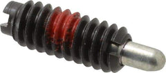 Jergens - 1/4-20, 5/8" Thread Length, 3/16" Plunger Projection, Steel Threaded Spring Plunger - 0.119" Max Plunger Diam, 5/8" Plunger Length, 0.3 Lb Init End Force, 3.5 Lb Final End Force - All Tool & Supply