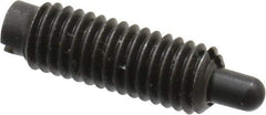 Jergens - 10-32, 9/16" Thread Length, 1/8" Plunger Projection, Steel Threaded Spring Plunger - 0.093" Max Plunger Diam, 9/16" Plunger Length, 0.5 Lb Init End Force, 5 Lb Final End Force - All Tool & Supply