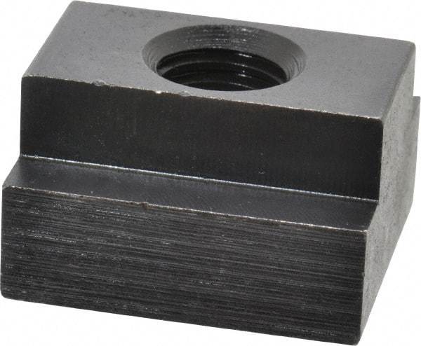 Jergens - 1/2-13 Blind Tapped T Slot Nut - 11/16" Slot Width, 1-1/8 x 7/16" Base Width x Height, 1-1/4 x 3/4" OAL x Height - All Tool & Supply