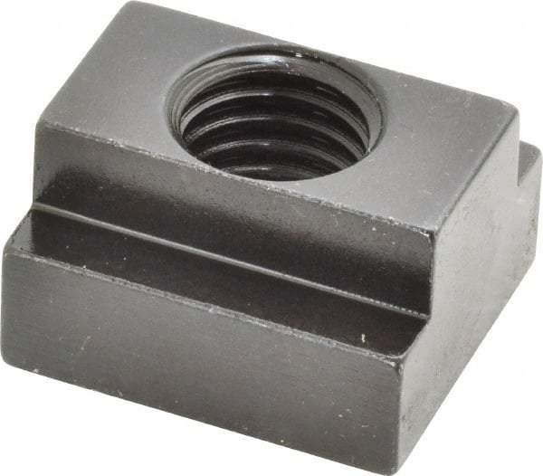 Jergens - 5/8-11 Blind Tapped T Slot Nut - 11/16" Slot Width, 1-1/8 x 7/16" Base Width x Height, 1-1/4 x 3/4" OAL x Height - All Tool & Supply