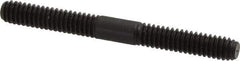 Jergens - 1/4-20 2-1/2" OAL Equal Double Threaded Stud - Alloy Steel, Black Oxide Finish, 15/16" Equal Thread Length - All Tool & Supply