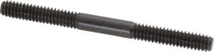 Jergens - 1/4-20 3" OAL Equal Double Threaded Stud - Alloy Steel, Black Oxide Finish, 1" Equal Thread Length - All Tool & Supply