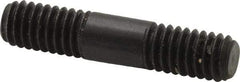 Jergens - 5/16-18 1-1/2" OAL Equal Double Threaded Stud - Alloy Steel, Black Oxide Finish, 7/16" Equal Thread Length - All Tool & Supply