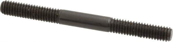 Jergens - 5/16-18 3-1/2" OAL Equal Double Threaded Stud - Alloy Steel, Black Oxide Finish, 1-1/8" Equal Thread Length - All Tool & Supply