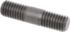 Jergens - 1/2-13 2" OAL Equal Double Threaded Stud - Alloy Steel, Black Oxide Finish, 5/8" Equal Thread Length - All Tool & Supply