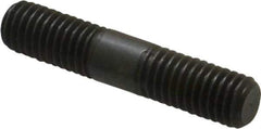 Jergens - 1/2-13 2-1/2" OAL Equal Double Threaded Stud - Alloy Steel, Black Oxide Finish, 7/8" Equal Thread Length - All Tool & Supply