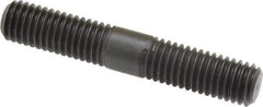 Jergens - 1/2-13 3" OAL Equal Double Threaded Stud - Alloy Steel, Black Oxide Finish, 1-1/8" Equal Thread Length - All Tool & Supply