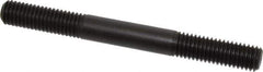 Jergens - 1/2-13 5" OAL Equal Double Threaded Stud - Alloy Steel, Black Oxide Finish, 1-1/2" Equal Thread Length - All Tool & Supply