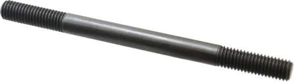 Jergens - 1/2-13 7" OAL Equal Double Threaded Stud - Alloy Steel, Black Oxide Finish, 1-1/2" Equal Thread Length - All Tool & Supply