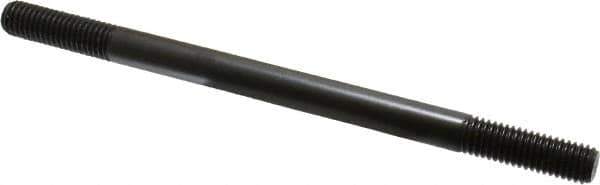 Jergens - 1/2-13 8" OAL Equal Double Threaded Stud - Alloy Steel, Black Oxide Finish, 1-1/2" Equal Thread Length - All Tool & Supply