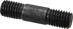 Jergens - 5/8-11 2-1/2" OAL Equal Double Threaded Stud - Alloy Steel, Black Oxide Finish, 13/16" Equal Thread Length - All Tool & Supply