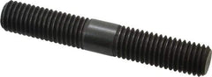 Jergens - 5/8-11 4" OAL Equal Double Threaded Stud - Alloy Steel, Black Oxide Finish, 1-9/16" Equal Thread Length - All Tool & Supply