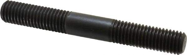 Jergens - 5/8-11 5" OAL Equal Double Threaded Stud - Alloy Steel, Black Oxide Finish, 1-3/4" Equal Thread Length - All Tool & Supply