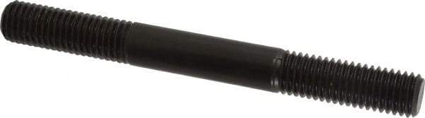 Jergens - 5/8-11 6" OAL Equal Double Threaded Stud - Alloy Steel, Black Oxide Finish, 1-3/4" Equal Thread Length - All Tool & Supply