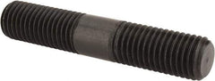 Jergens - 3/4-10 4" OAL Equal Double Threaded Stud - Alloy Steel, Black Oxide Finish, 1-7/16" Equal Thread Length - All Tool & Supply