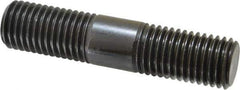 Jergens - 7/8-9 4" OAL Equal Double Threaded Stud - Alloy Steel, Black Oxide Finish, 1-13/32" Equal Thread Length - All Tool & Supply