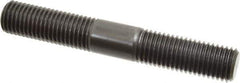 Jergens - 7/8-9 6" OAL Equal Double Threaded Stud - Alloy Steel, Black Oxide Finish, 2-1/4" Equal Thread Length - All Tool & Supply