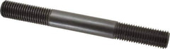 Jergens - 7/8-9 8" OAL Equal Double Threaded Stud - Alloy Steel, Black Oxide Finish, 2-1/4" Equal Thread Length - All Tool & Supply