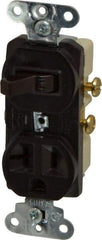 Pass & Seymour - 1 Pole, 120/125 Volt, 20 Amp, 1 Outlet, Flush Mounted, Self Grounding, Tamper Resistant Combination Outlet and Switch - 5-20R Configuration, 1 Switch, Side Wiring, UL Listed 20 498 Standard - All Tool & Supply