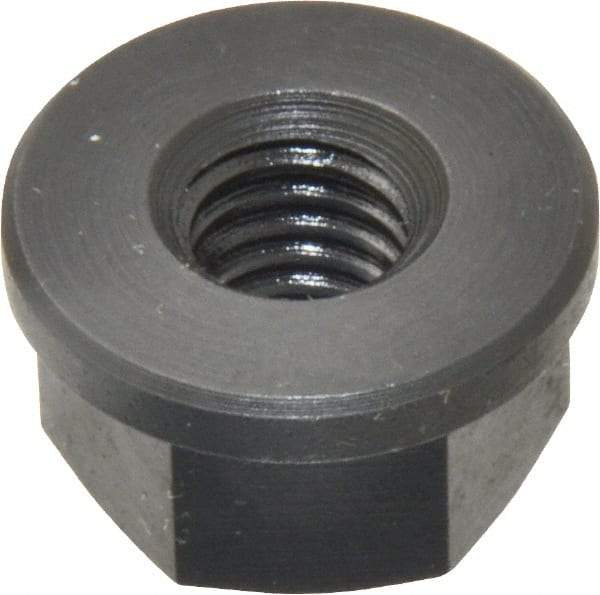 Jergens - 3/8-16, 7/8" Flange Diam, 1/2" High, 11/16" Across Flats, Flange Nut - Grade Low Carbon Steel Steel, Black Oxide Finish, 1/8" Flange Height, TCMA - All Tool & Supply