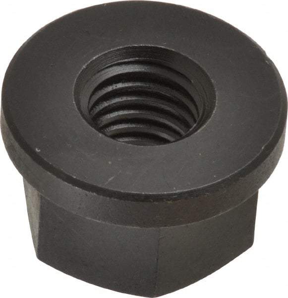 Jergens - 1/2-13, 1-1/8" Flange Diam, 11/16" High, 7/8" Across Flats, Flange Nut - Grade Low Carbon Steel Steel, Black Oxide Finish, 5/32" Flange Height, TCMA - All Tool & Supply