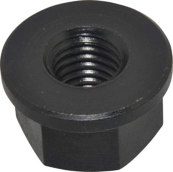 Jergens - 5/8-11, 1-3/8" Flange Diam, 13/16" High, 1-1/16" Across Flats, Flange Nut - Grade Low Carbon Steel Steel, Black Oxide Finish, 3/16" Flange Height, TCMA - All Tool & Supply